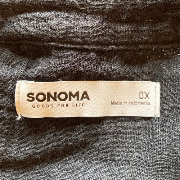 SONOMA Tiered Maxi Dress Black floral Boho 100% Cotton - Picture 7 of 8